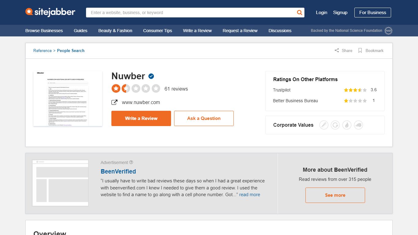 Nuwber Reviews - 61 Reviews of Nuwber.com | Sitejabber